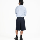 Double Waist Tailored Shorts - Navy - G R A Y E