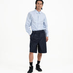 Double Waist Tailored Shorts - Navy - G R A Y E