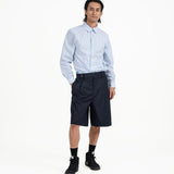 Double Waist Tailored Shorts - Navy - G R A Y E