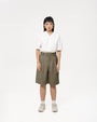 Double Waist Tailored Shorts - Olive - G R A Y E