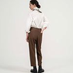 Drawstring Tailored Pants - Copper Brown - G R A Y E