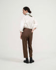 Drawstring Tailored Pants - Copper Brown - G R A Y E