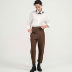 Drawstring Tailored Pants - Copper Brown - G R A Y E