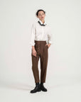 Drawstring Tailored Pants - Copper Brown - G R A Y E