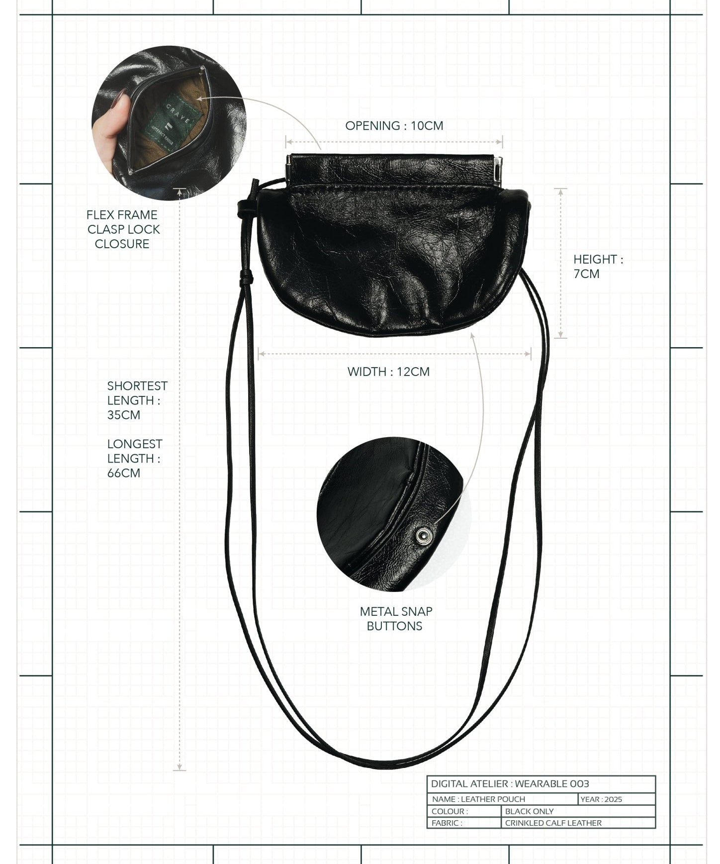 Eclipse Leather Pouch - G R A Y E