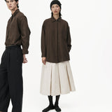 Fluid Knot Shirt - Brown - G R A Y E