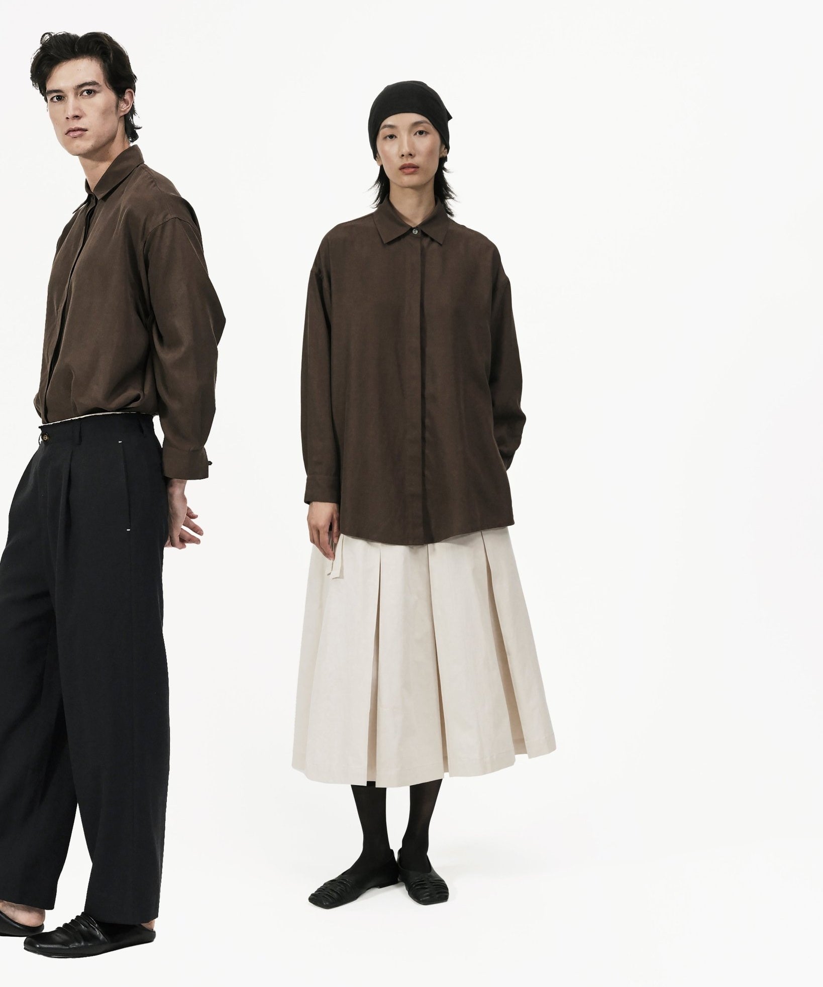 Fluid Knot Shirt - Brown - G R A Y E