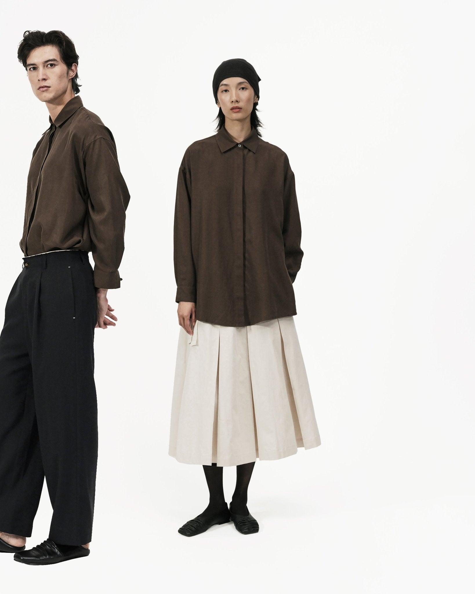 Fluid Knot Shirt - Brown - G R A Y E