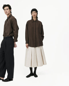 Fluid Knot Shirt - Brown - G R A Y E