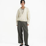 Gathered Wrap Shirt - Buttermilk - G R A Y E