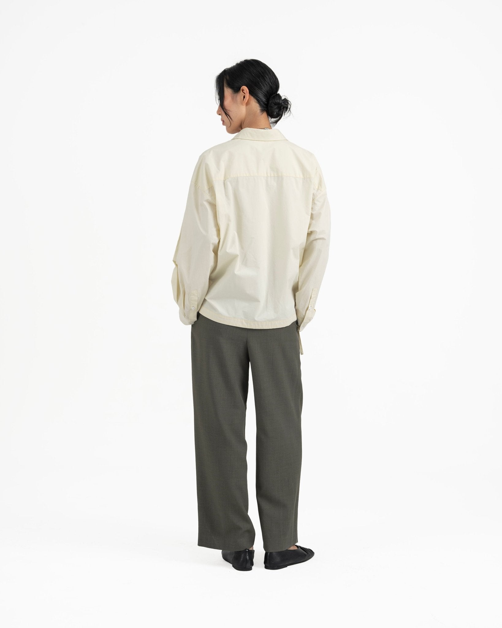 Gathered Wrap Shirt - Buttermilk - G R A Y E