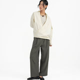 Gathered Wrap Shirt - Buttermilk - G R A Y E