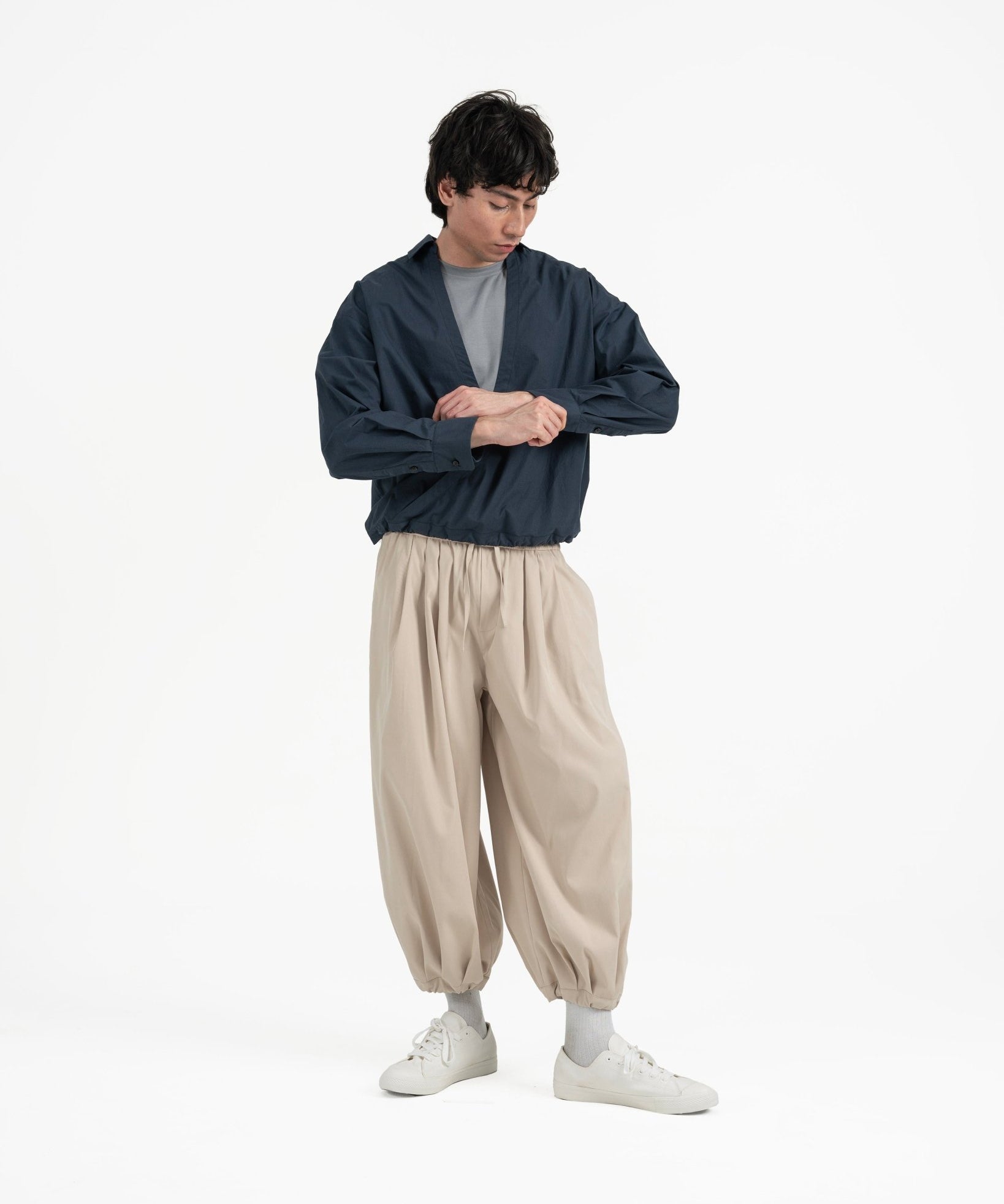 Gathered Wrap Shirt - Prussian Blue - G R A Y E