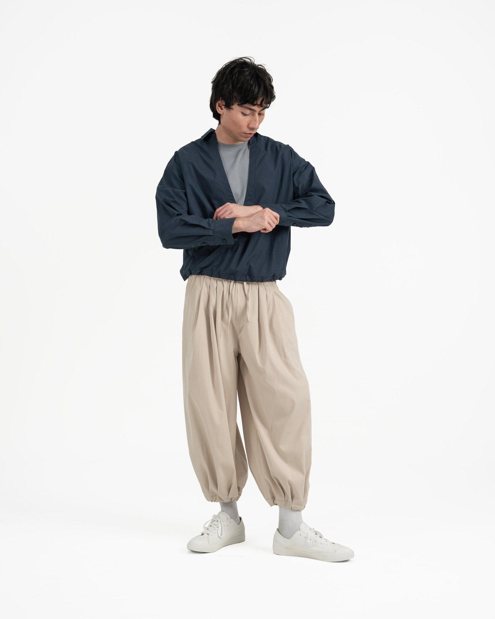 Gathered Wrap Shirt - Prussian Blue - G R A Y E