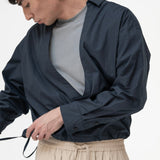 Gathered Wrap Shirt - Prussian Blue - G R A Y E