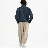 Gathered Wrap Shirt - Prussian Blue - G R A Y E