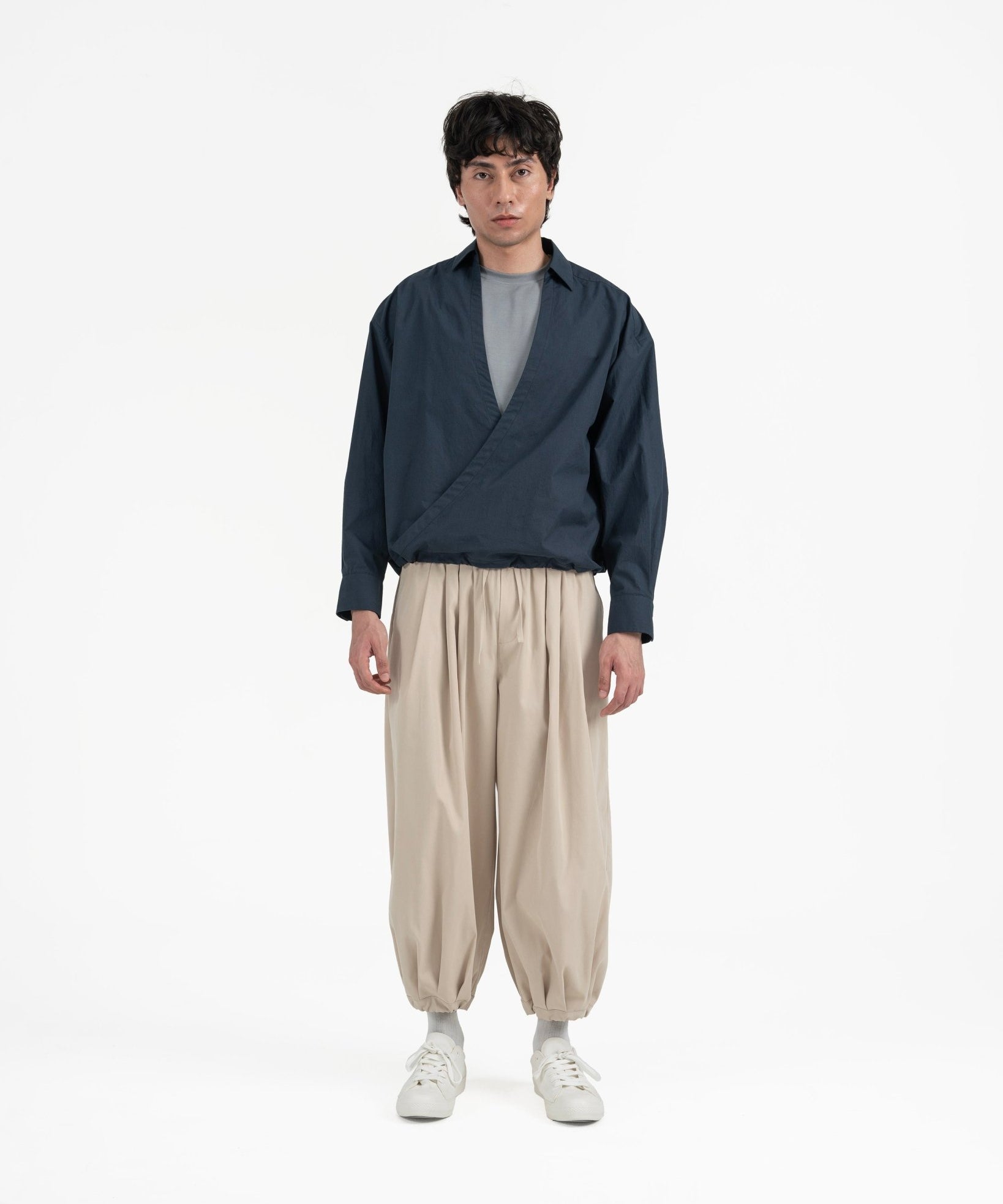 Gathered Wrap Shirt - Prussian Blue - G R A Y E