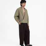 Gathered Wrap Shirt - Sage Green - G R A Y E