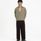 Gathered Wrap Shirt - Sage Green - G R A Y E