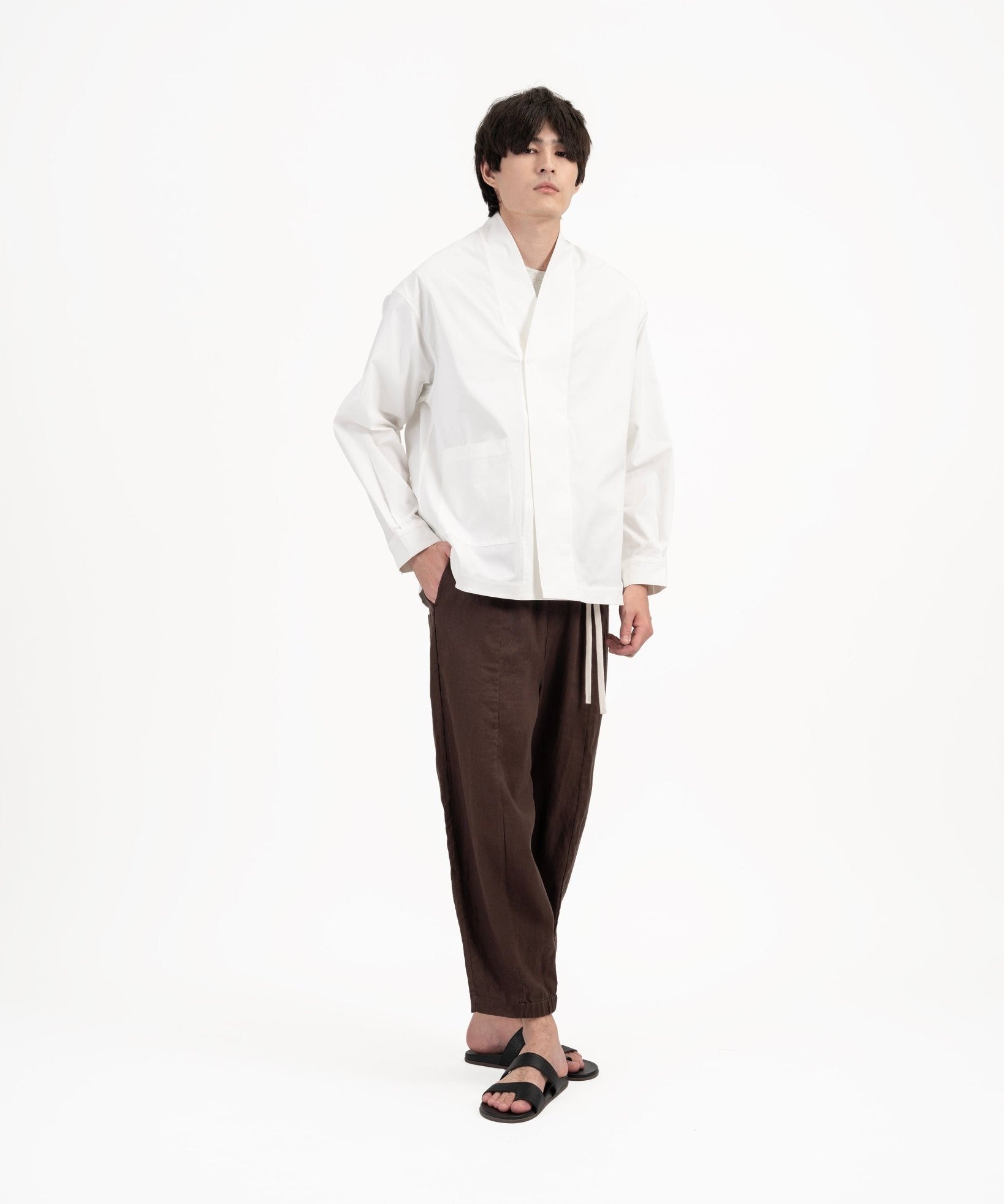 High Collar Shān - White - G R A Y E