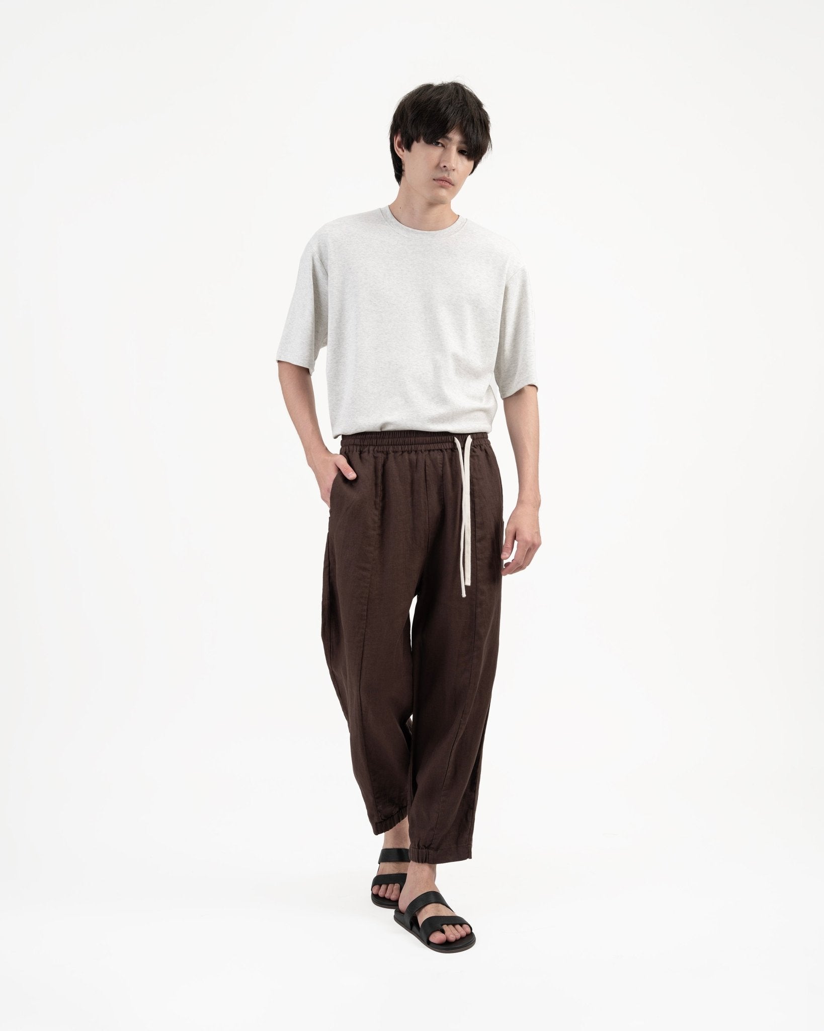 Journeyman Linen Pants - Brown - G R A Y E
