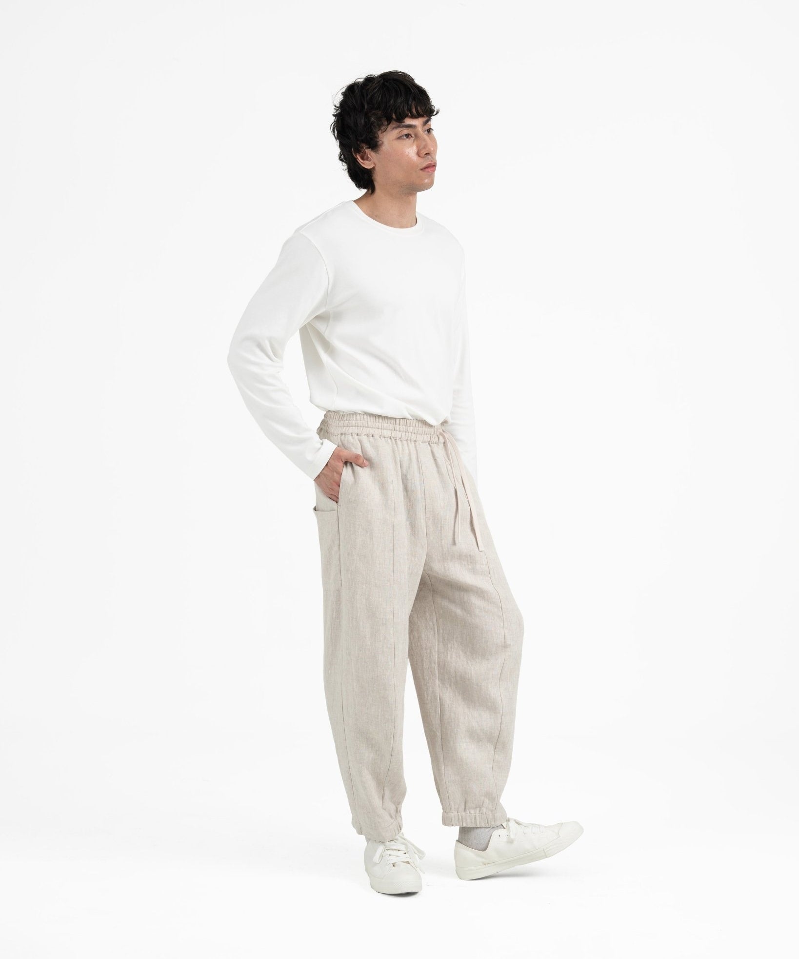 Journeyman Linen Pants - Natural - G R A Y E