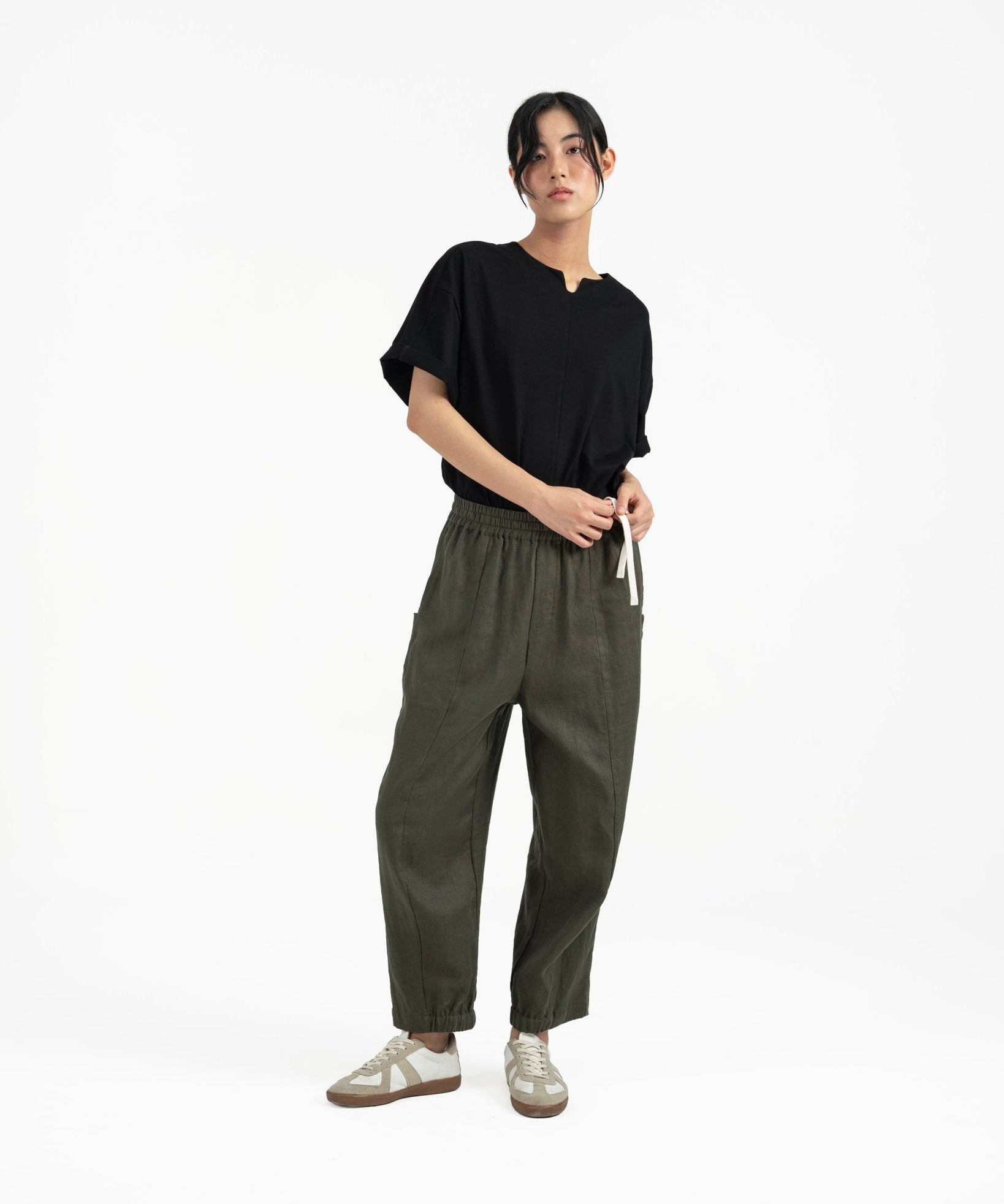 Journeyman Linen Pants - Olive - G R A Y E