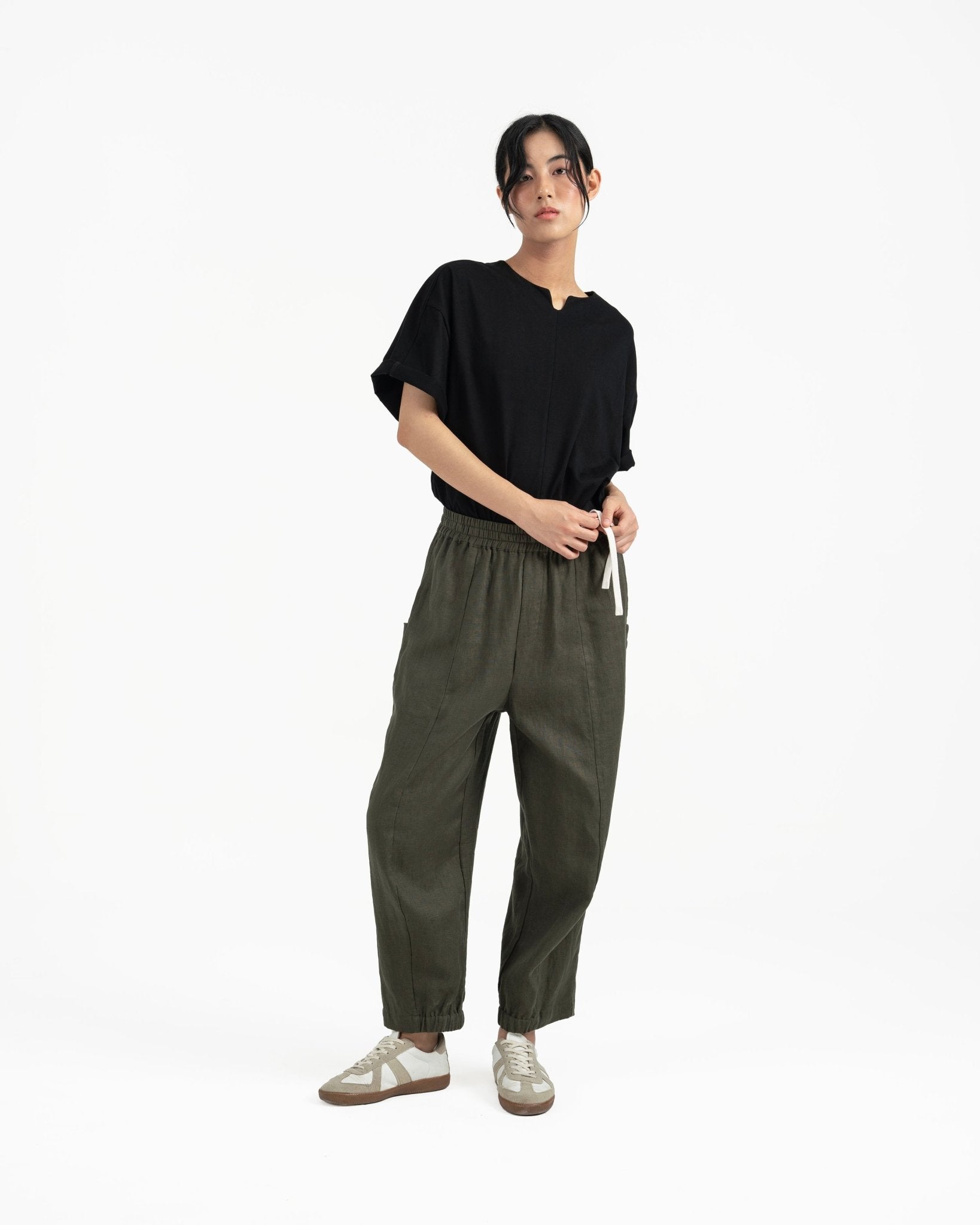 Journeyman Linen Pants - Olive - G R A Y E