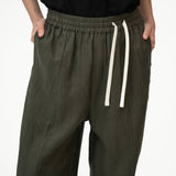 Journeyman Linen Pants - Olive - G R A Y E