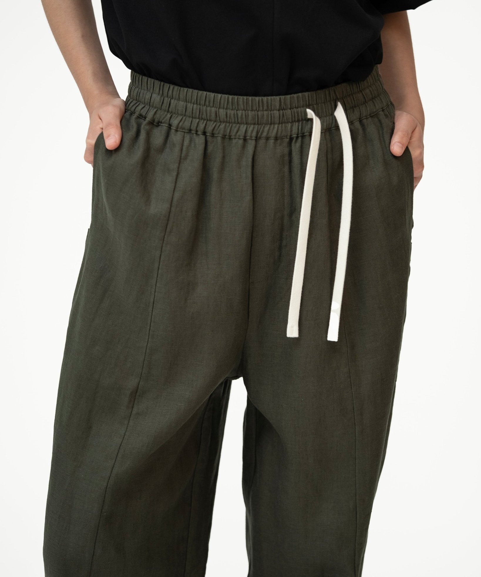 Journeyman Linen Pants - Olive - G R A Y E