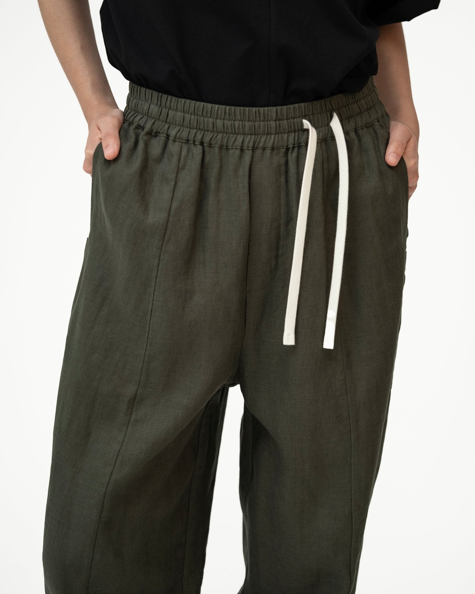 Journeyman Linen Pants - Olive - G R A Y E