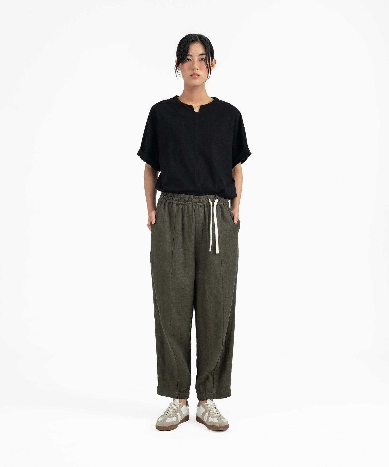 Journeyman Linen Pants - Olive - G R A Y E