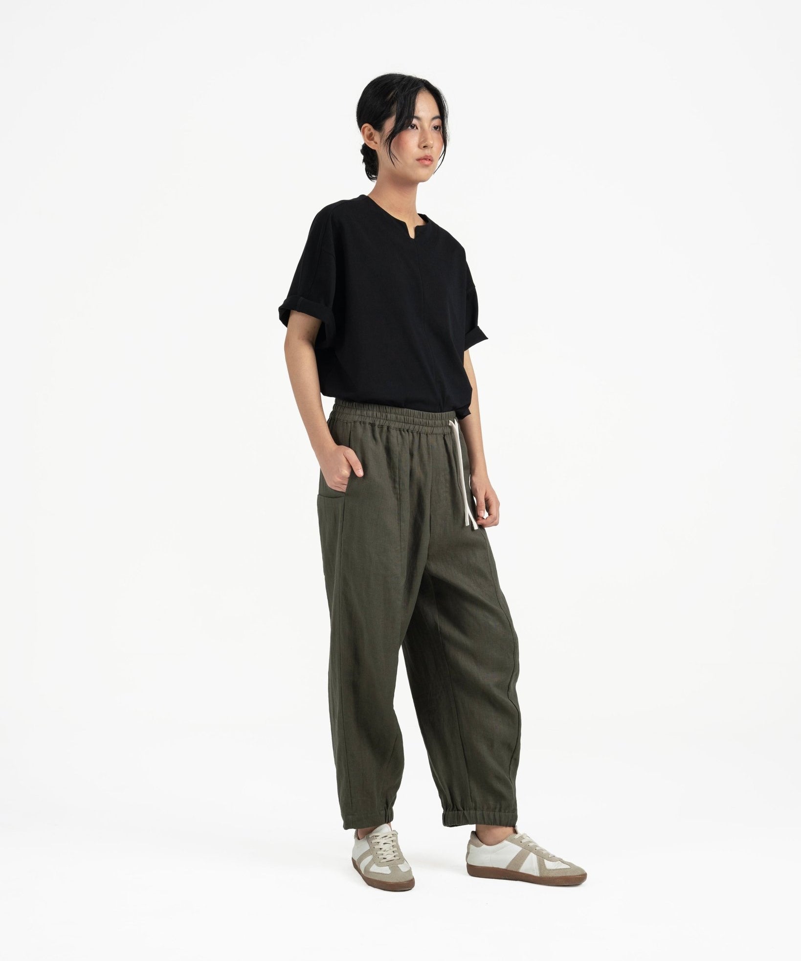 Journeyman Linen Pants - Olive - G R A Y E