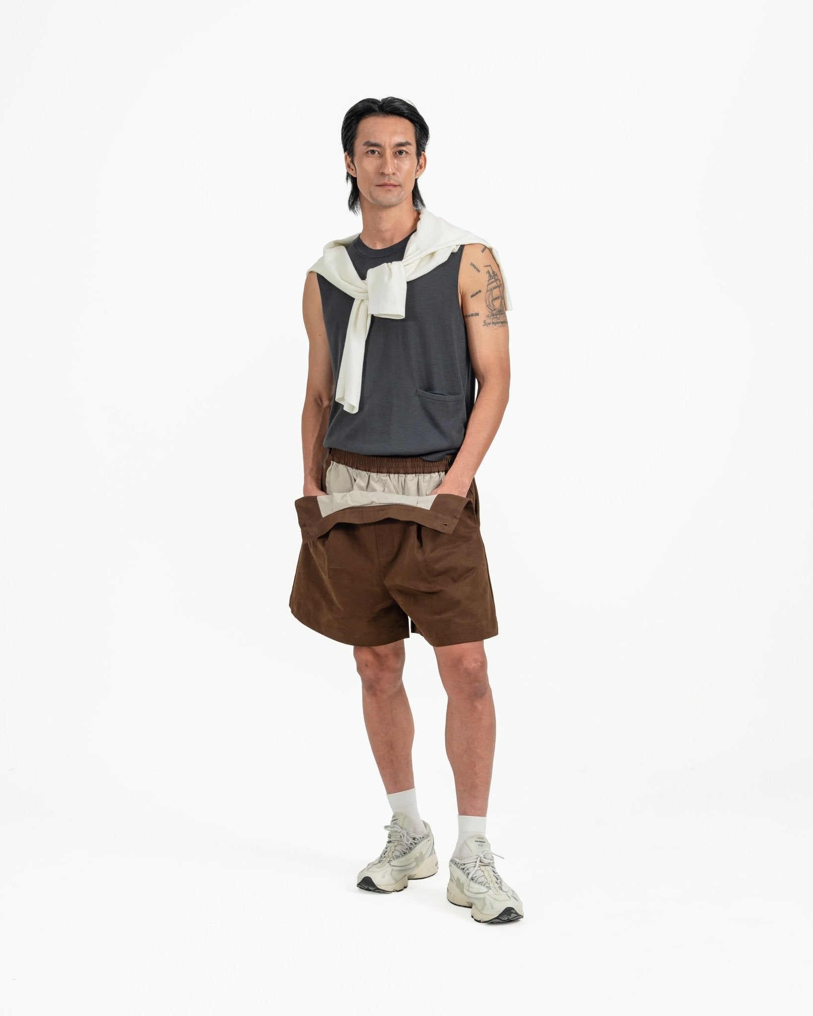 Layered Utility Shorts - G R A Y E