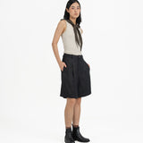 Lined Linen Shorts - Black - G R A Y E