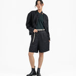 Lined Linen Shorts - Black - G R A Y E