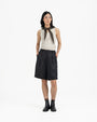 Lined Linen Shorts - Black - G R A Y E