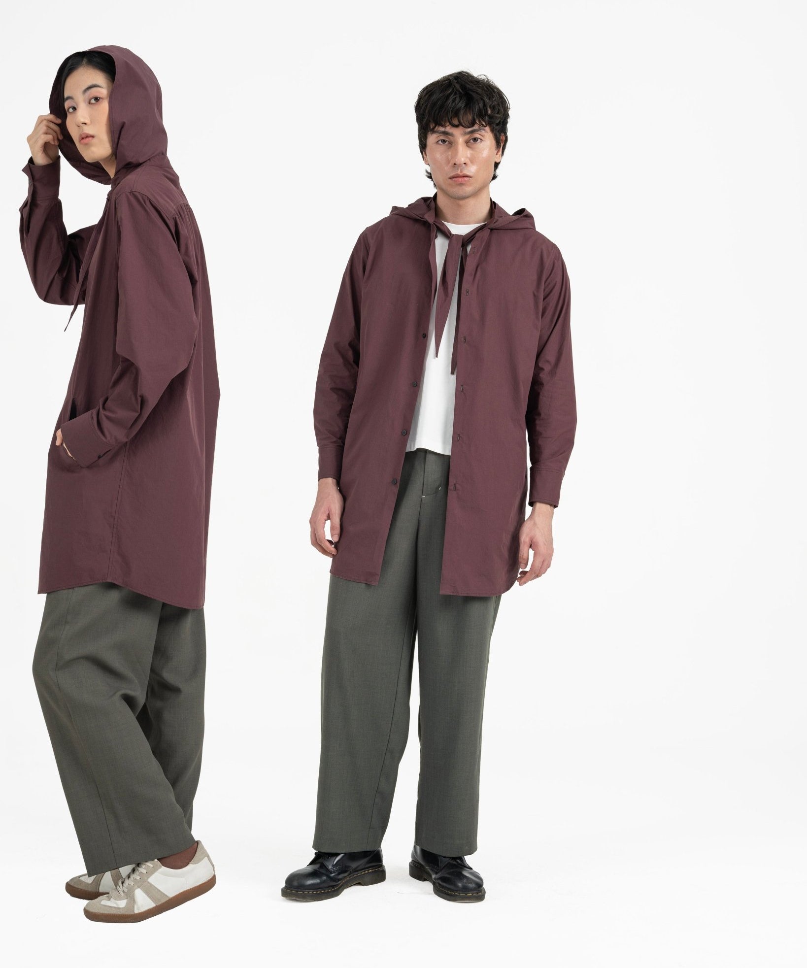 Long Scout Shirt - Plum - G R A Y E