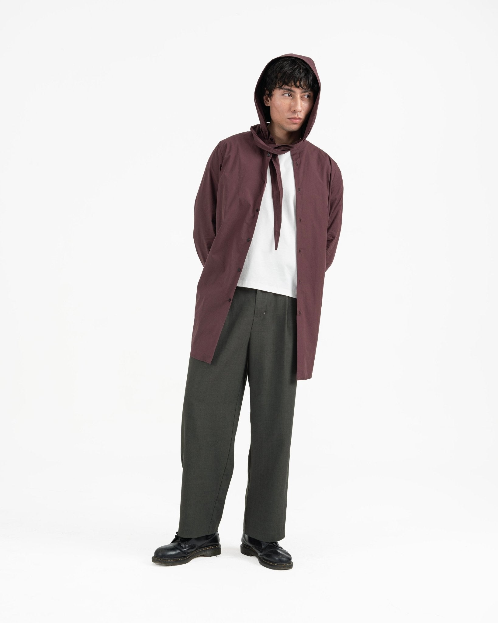 Long Scout Shirt - Plum - G R A Y E