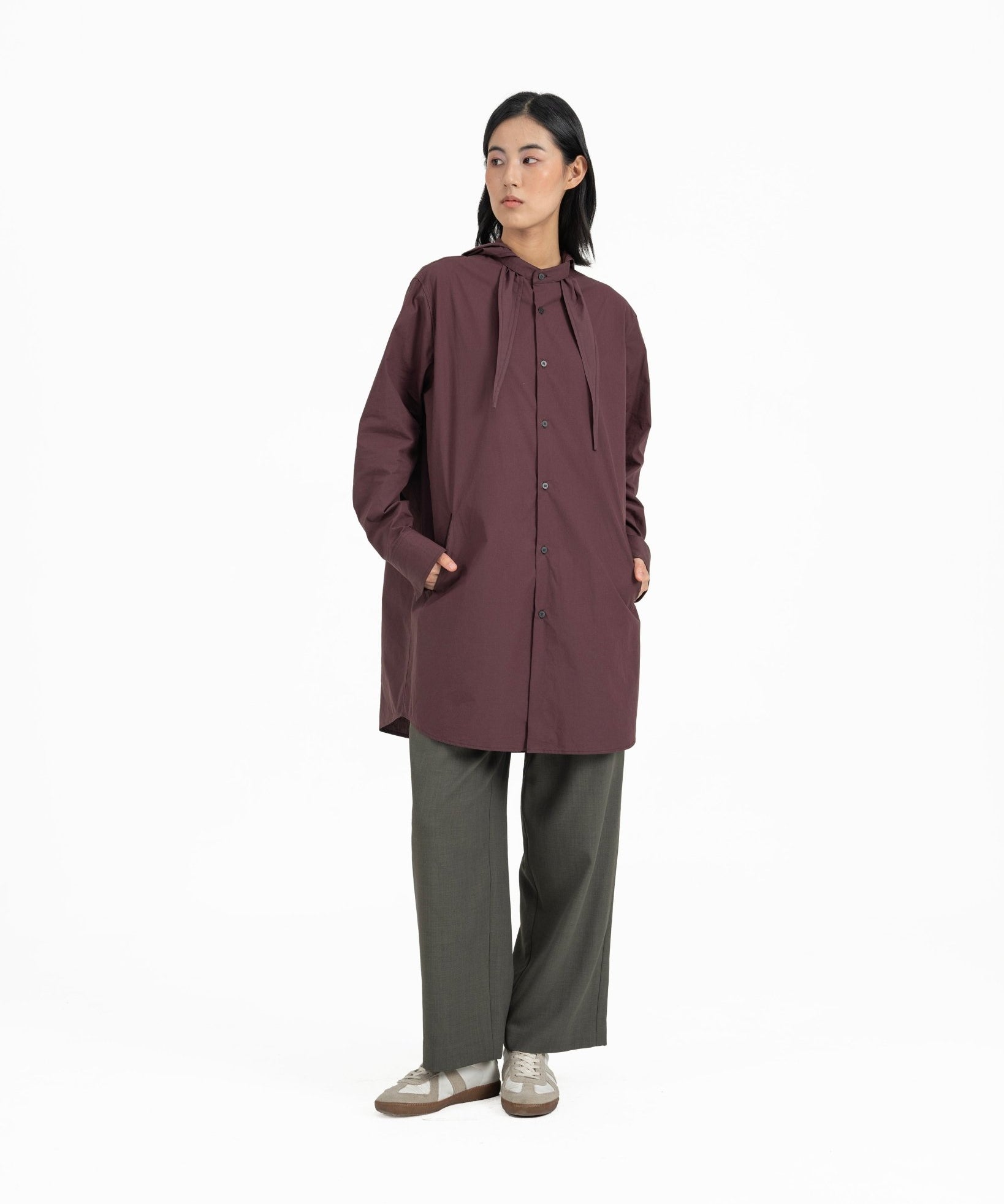 Long Scout Shirt - Plum - G R A Y E