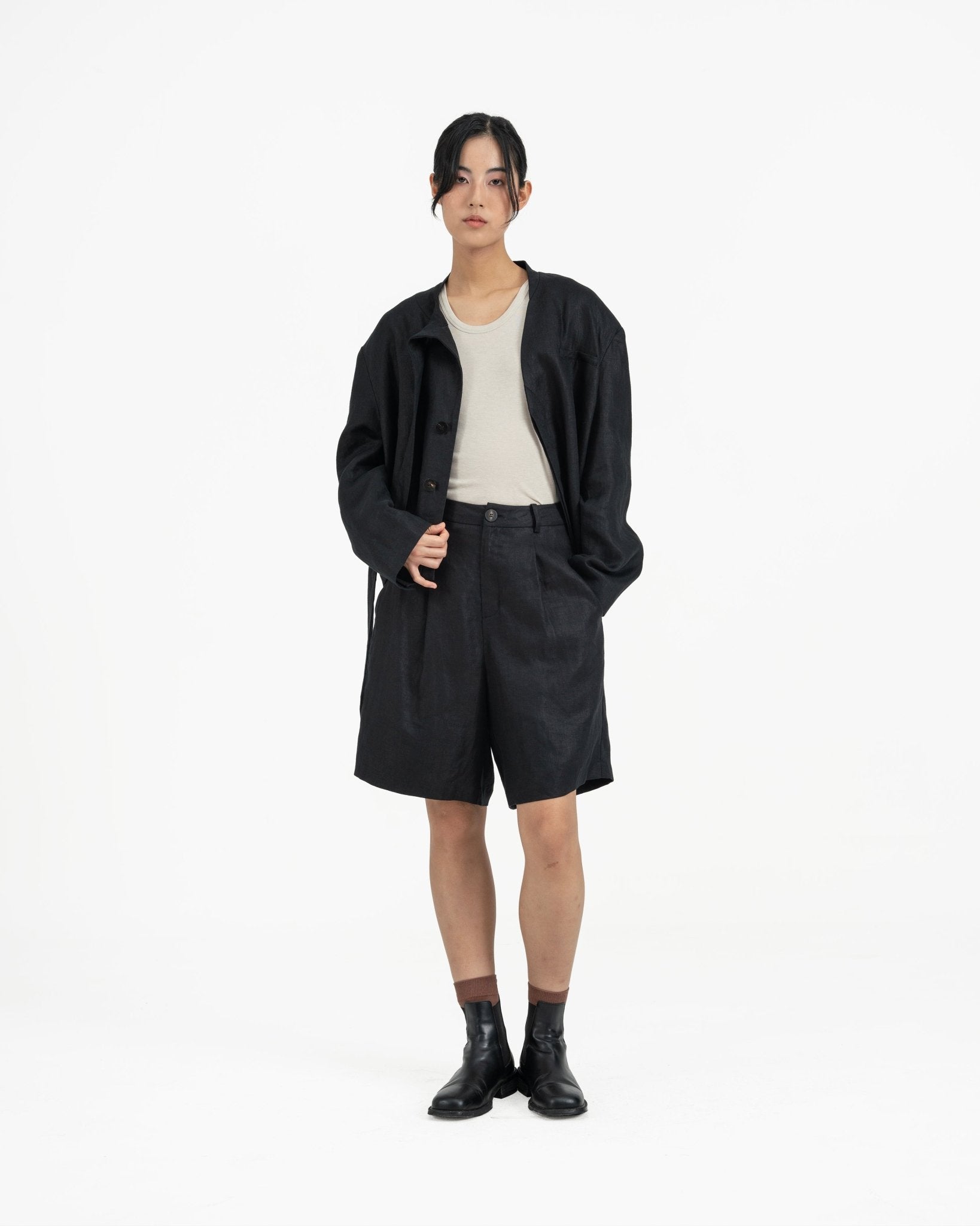 Mirage Tie Blazer - Black - G R A Y E