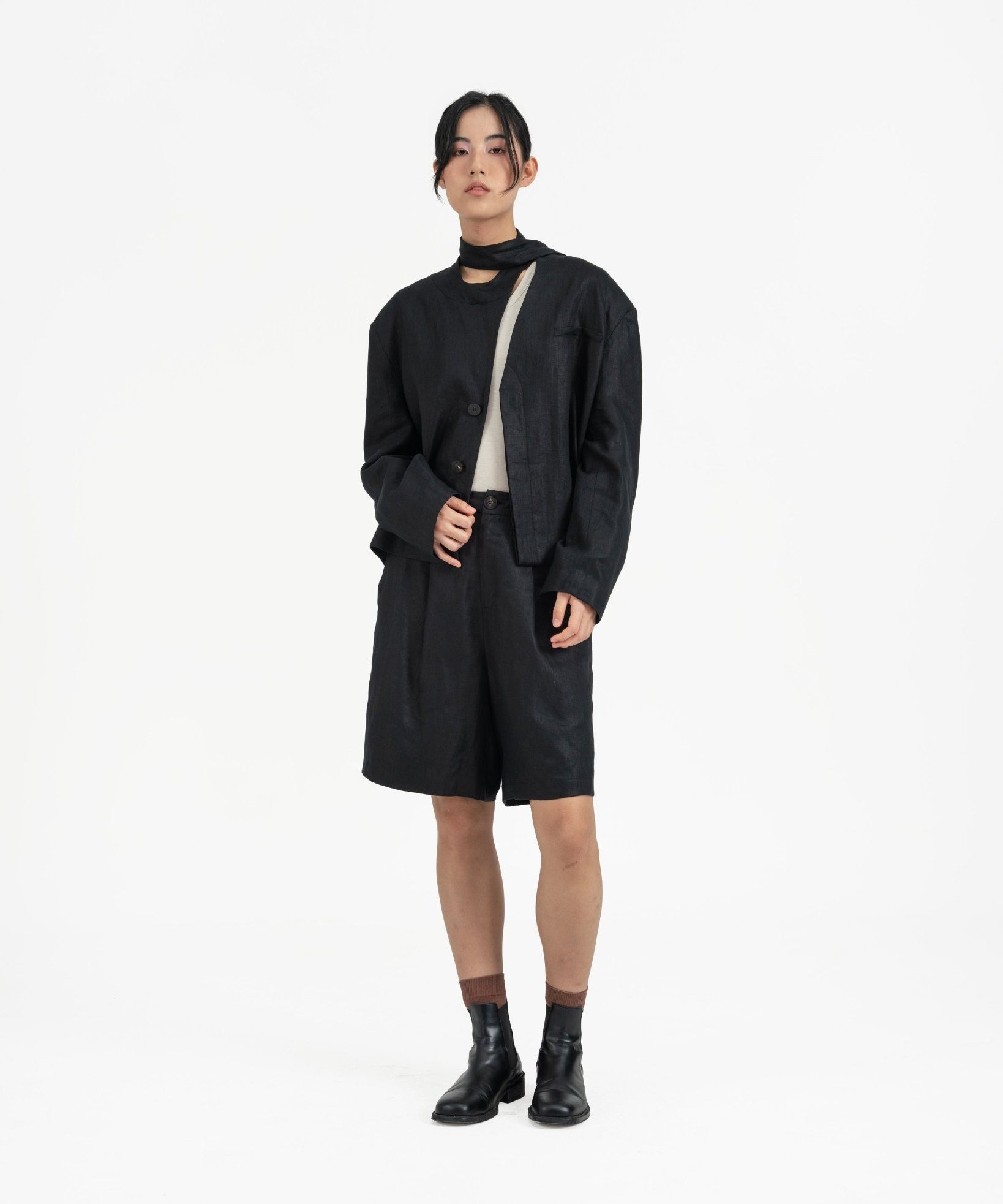 Mirage Tie Blazer - Black - G R A Y E