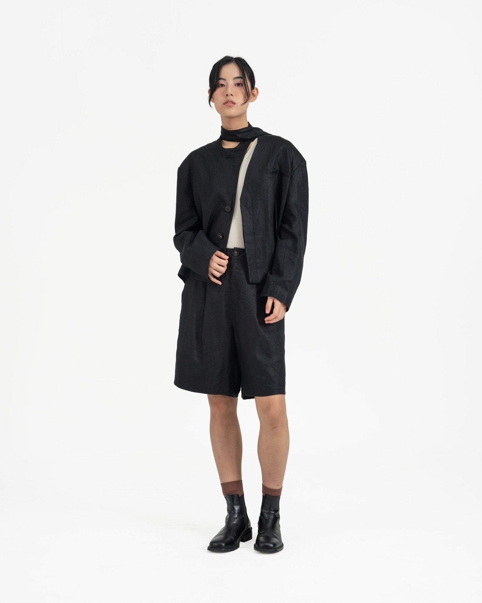 Mirage Tie Blazer - Black - G R A Y E