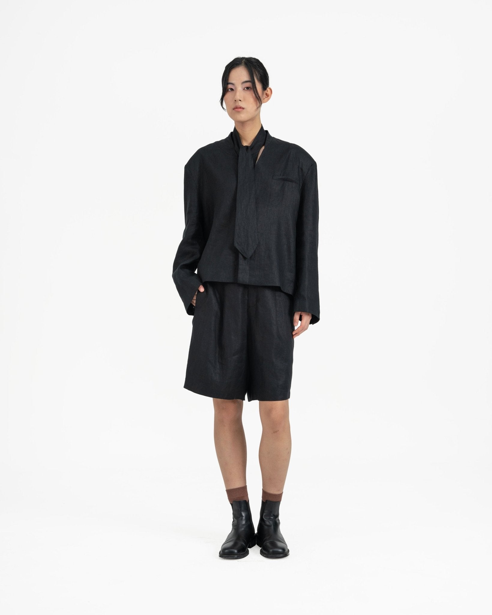 Mirage Tie Blazer - Black - G R A Y E