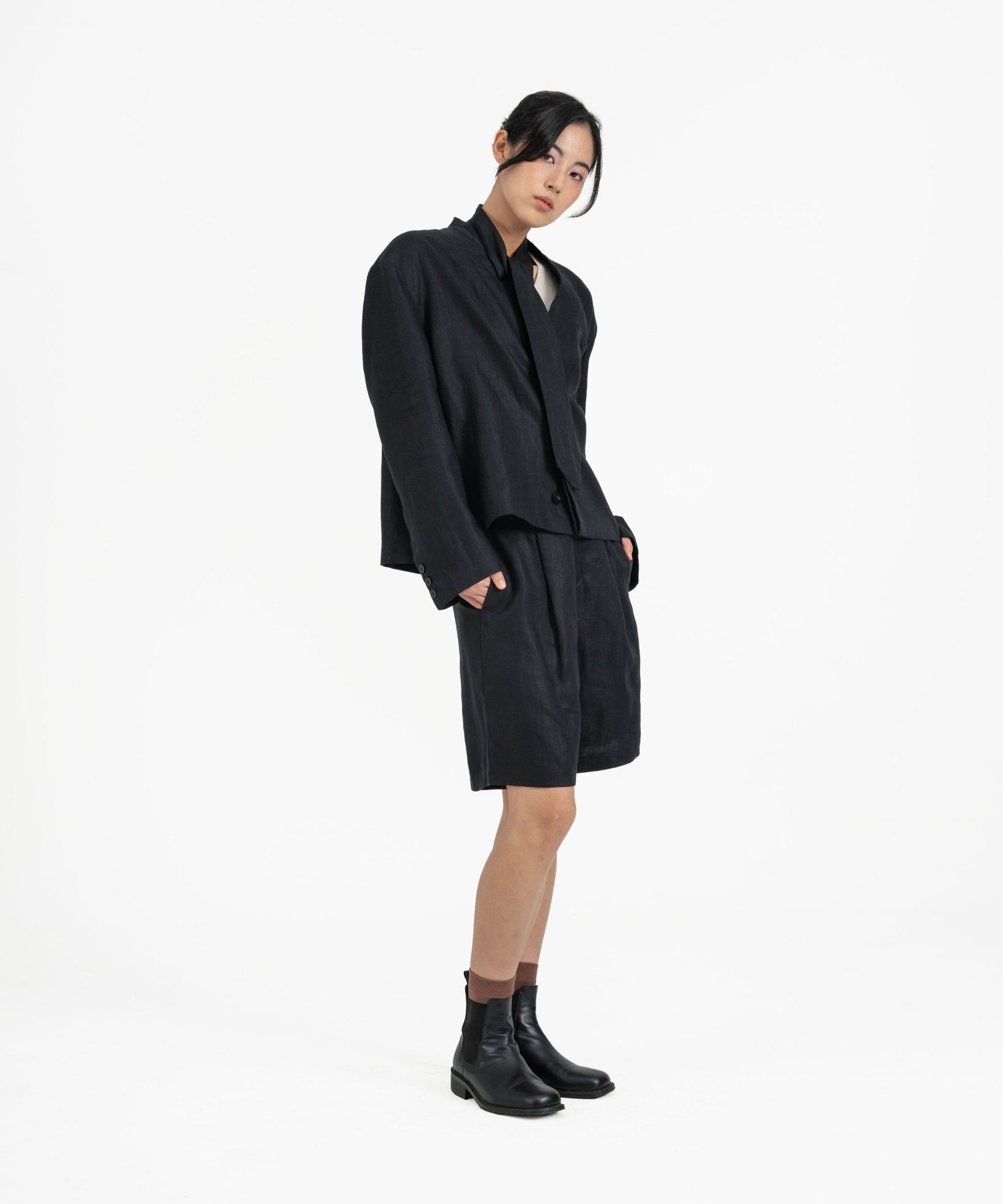 Mirage Tie Blazer - Black - G R A Y E