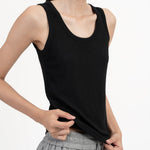 Modal - Cashmere Tank - Black - G R A Y E