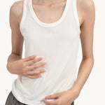 Modal - Cashmere Tank - White - G R A Y E