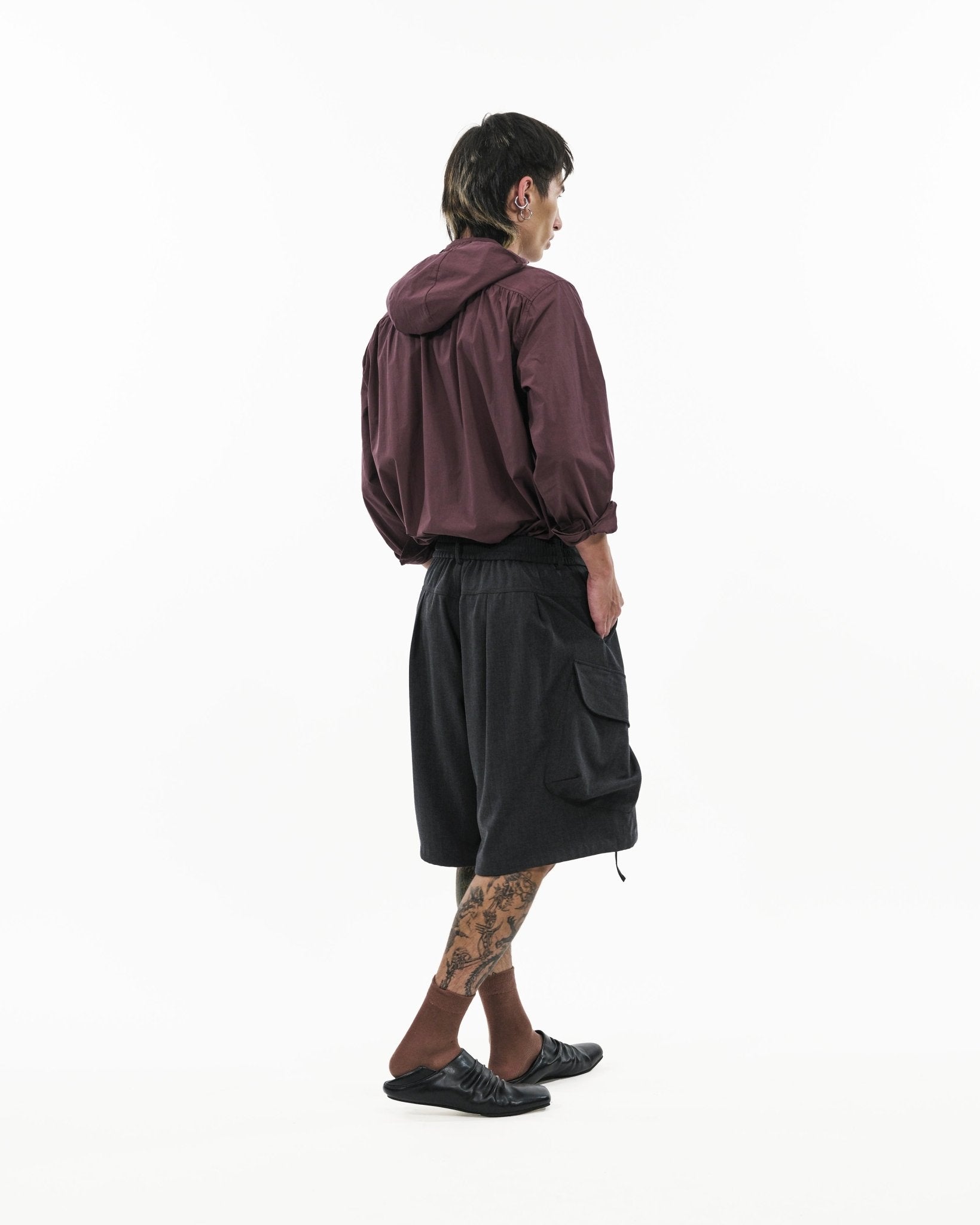 Modular Cotton Shirt - Plum - G R A Y E