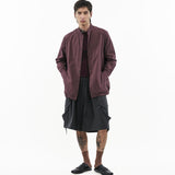 Modular Cotton Shirt - Plum - G R A Y E