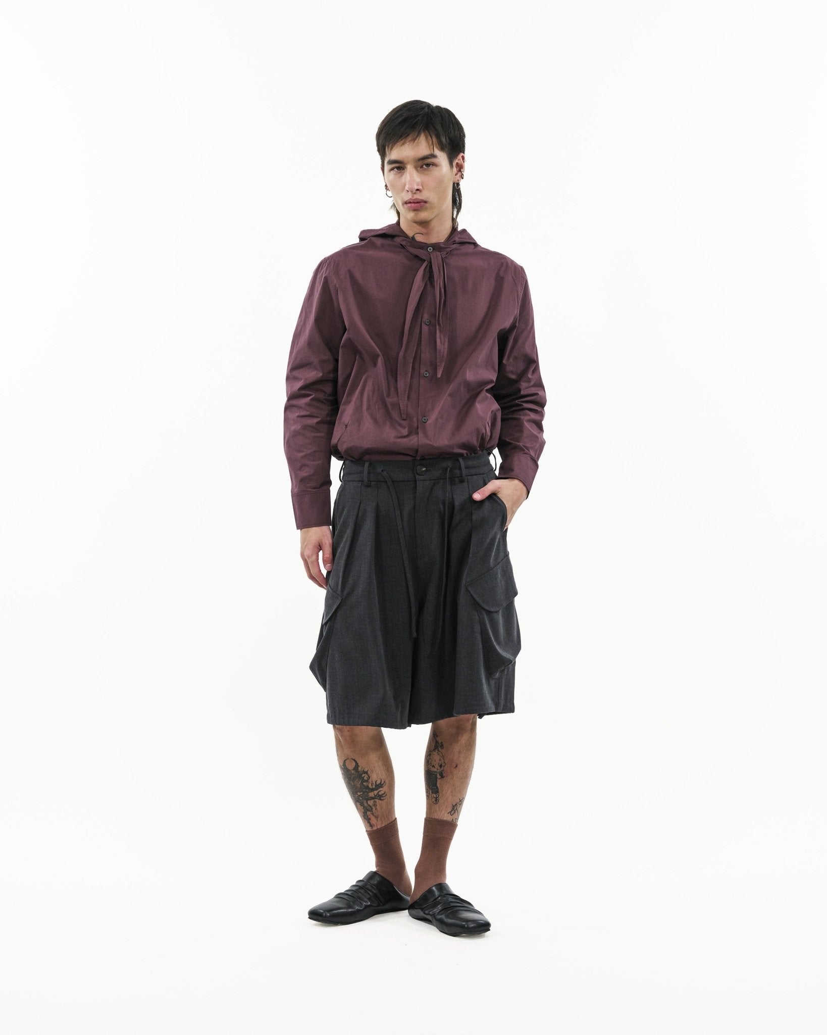 Modular Cotton Shirt - Plum - G R A Y E